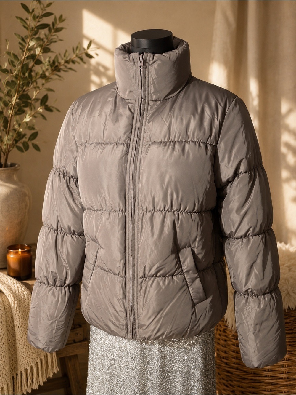 Joe Fresh Quilted Puffer Jacket NWT Size XS • Snap Pockets • Heat-Sealing Cuffs